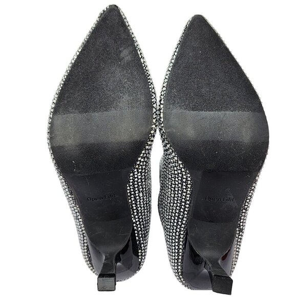 Open Edit Silver Rhinestone Boots, Women's 5.5 - Picture 5 of 9